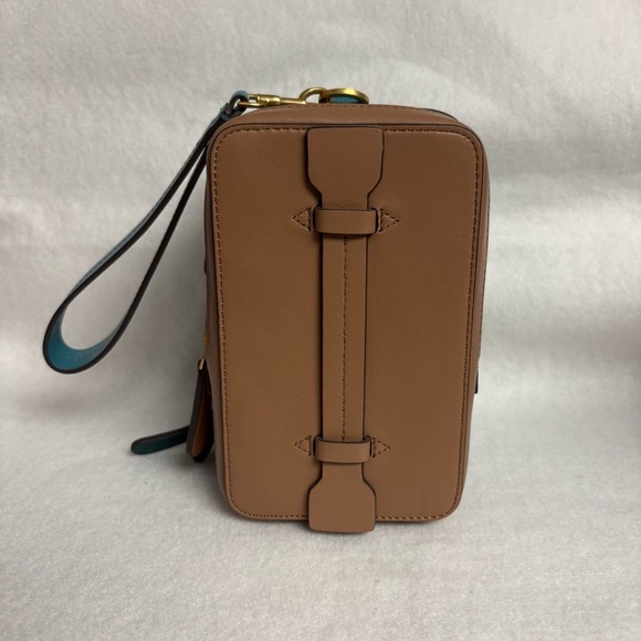 ANYA HINDMARCH Stack Wristlet Clutch Pouch Blue Green Ombre Leather - Picture 4 of 15